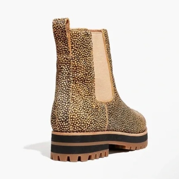 Madewell The Ivy Chelsea Boot in Mini Dot Tan/Black Calf Hair NWOB - Picture 3 of 13